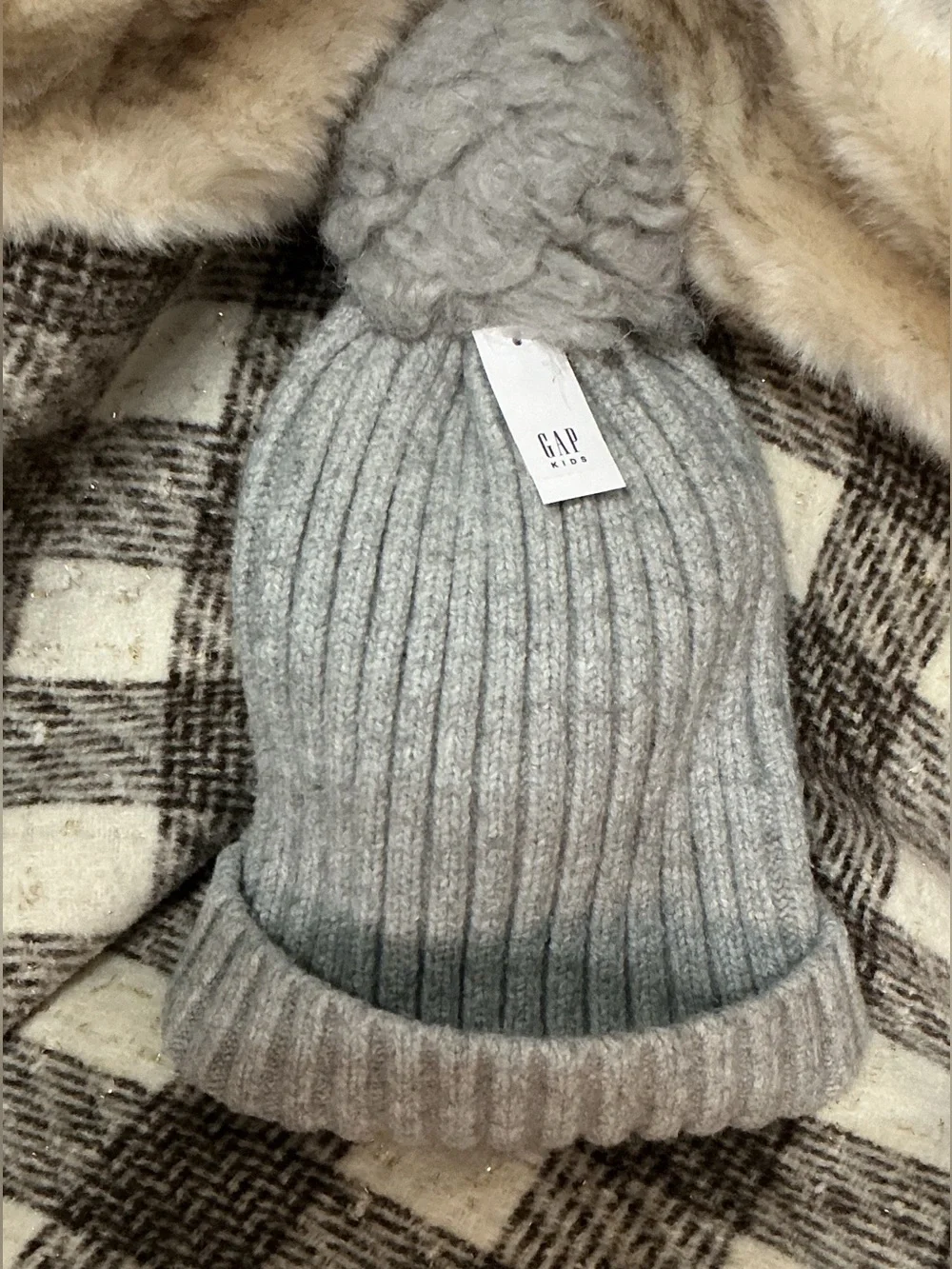 GIRLS GAP POM POM SOFT KNIT BEANIE